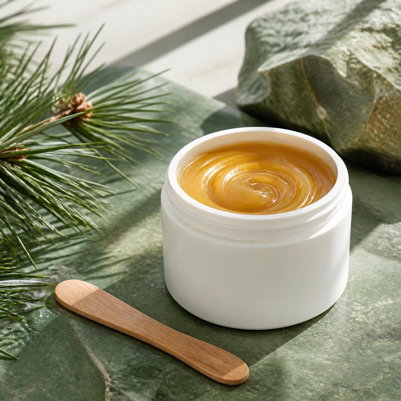 Elasti K Wax natural pine-based wax being prepared