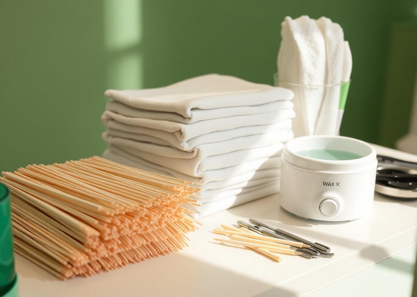 Single-use applicators and fresh materials at a Uni K Wax studio